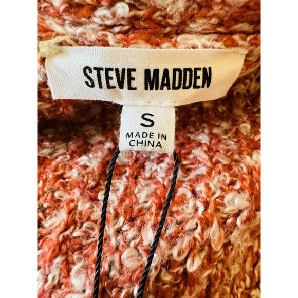 NWT Steve Madden S Cozy Coral/Mauve/Rust Chenille Womens Cardigan Sweater - Picture 2 of 10